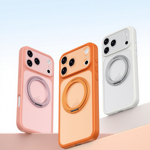 เคสโทรศัพท์มือถือแบบกันกระแทกสำหรับ iPhone 17 Pro Max พร้อมวงแหวนแม่เหล็กป้องกันเลนส์ TPU+PC ป้องกันรอบด้าน 360 องศา - Product Image 1