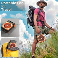 Ventilateur solaire de camping extérieur avec lumière LED, panneau solaire, batterie rechargeable, ventilateur solaire portable pour pique-nique, barbecue, voyage