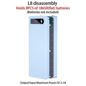 ערכה מעטפת בנק חשמל דו 8 * מארז 18650 מטען סוללה עם מקרה נתיק ללא סוללה - Product Image 5