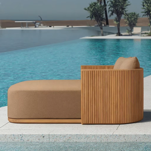 Petites villas extérieures <span class=keywords><strong>Lit</strong></span> de jour rond à balançoire en bois avec <span class=keywords><strong>parapluie</strong></span> Canapé-<span class=keywords><strong>lit</strong></span> <span class=keywords><strong>Lit</strong></span> de jardin surélevé pour l'extérieur - Product Image 2