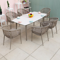 Ensemble canapé et table à thé en rotin de style moderne chaise de salle à manger d'extérieur pour ferme jardin balcon cour meubles de loisirs