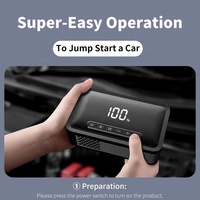 Démarreur de batterie de voiture Jumper 12V et gonfleur de pneu démarreur de saut multifonction