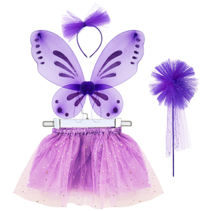 Gonna Tutu con paillettes colorate per ragazze con ali di <span class=keywords><strong>farfalla</strong></span> fascia per la testa con bacchetta a tema <span class=keywords><strong>farfalla</strong></span> <span class=keywords><strong>Costume</strong></span> da festa - Product Image 4