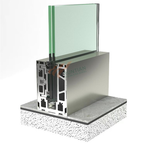 <span class=keywords><strong>Balaustra</strong></span> a Canale U in Alluminio 6063 Robusto per Vetro con Base Quadrata per Balcone e Portico - Product Image 1