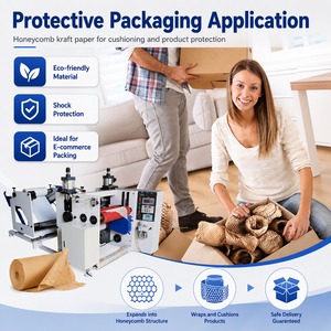 Machine professionnelle de fabrication de papier nid d'abeille pour papier kraft 80g-120g, ligne de production automatique de papier expansé, certifiée CE - Product Image 4