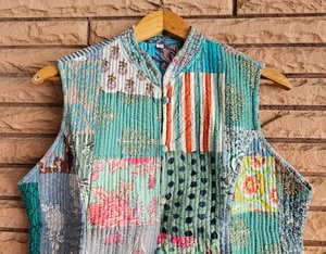 2026 Premium Handmade Block Print Cotton Quilted Winter Half Jacket Bohemian Ethnic Wear for Women Stylish Gift for Her - Product Image 3