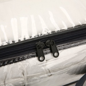 Precio al por mayor de fábrica, bolsa de almacenamiento de PVC impermeable con asa, bolsa de transporte de edredón de alambre para ahorrar espacio, bolsa de almacenamiento transparente - Product Image 4