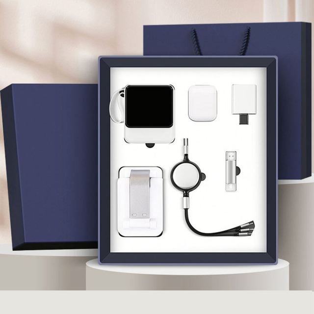 Corporate Novelty Digital Set Power Bank Charger Cable Flash Drive Phone Holder Electronic Accessory Combo Gift