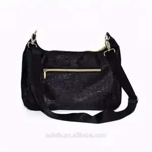 Tas selempang mewah forever untuk wanita, tas tangan fashion warna hitam uniseks, tas selempang ember kecil untuk wanita