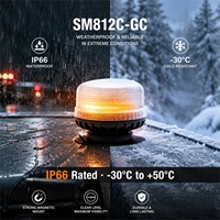 12-24V LED Notfall-Rundumleuchte Einzel- & Doppelblinklicht Rotierend mit Magnet für LKW Auto-Lichtzubehör