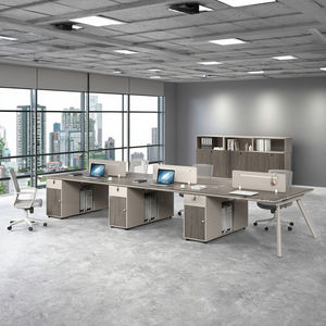 Conjunto de <span class=keywords><strong>Mesa</strong></span> de Oficina Modular Convertible Moderna de Madera y <span class=keywords><strong>Mesa</strong></span> Auxiliar con Funciones Extensibles - Product Image 6