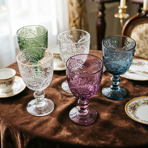 Verres à vin en verre coloré par pulvérisation de 12 <span class=keywords><strong>oz</strong></span>, design européen, gaufrés, fabriqués à <span class=keywords><strong>la</strong></span> machine, durables, pour les fêtes - Vente en gros, succès commercial - Product Image 3