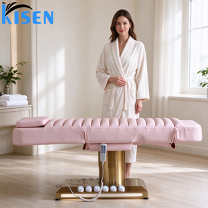 Table de massage électrique chauffante blanche Kisen Custom Beauty Salon, fauteuil médical de podologie, lit de soin esthétique pour esthéticienne - Product Image 1