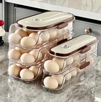 Boîte de rangement pour œufs avec porte latérale, empilable, sans BPA, en plastique de qualité alimentaire, support de rangement pour réfrigérateur pour la conservation des aliments, design moderne