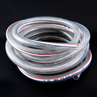 Manguera de PVC Transparente de 2 Pulgadas Reforzada con Alambre de Acero, Grosor de Pared de 3 mm, para Succión y Descarga de Bombas de Agua