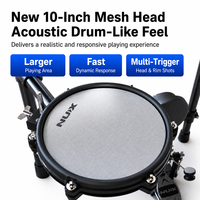 NUX DM300 Professional Electronic Drum Set with Metal Components Double Layer Design Adjustable Features