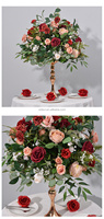 Grande boule de fleurs artificielles en soie faite à la main, centre de table, taille personnalisée, haute qualité, mariage, Saint-Valentin, Noël, nouveauté