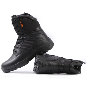 Bottes de Combat de Randonnée en Cuir pour Hommes, Bottes Tactiques Noires, Chaussures de Sécurité pour la Chasse et le Désert - Product Image 2