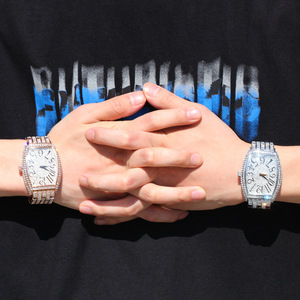 <span class=keywords><strong>Orologio</strong></span> Quadrato Hip Hop da Uomo, Orologi di Lusso con Diamanti, Orologi Classici per Uomo e Donna, Spedizione Diretta - Product Image 6