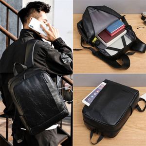 Free Sample 2023 top seller new <b>black</b> outdoor travel laptop leather <b>man</b> <b>backpack</b> with usb port - Product Image 5