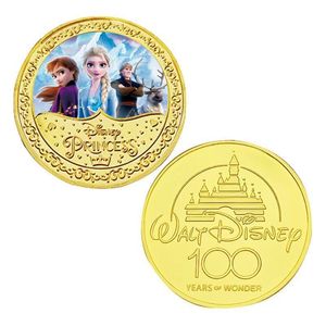 5 Monete d'Oro Principessa <span class=keywords><strong>Elsa</strong></span> Anime Americane, Monete Commemorative Frozen, Monete Metalliche Cartoon, Regali da Collezione - Product Image 5