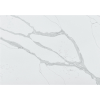 DCT CN7056 Plateau de lavabo moderne blanc (personnalisable) en pierre de quartz artificielle à veines craquelées pour la décoration de salle à manger, hôtel, chambre et salle de bain