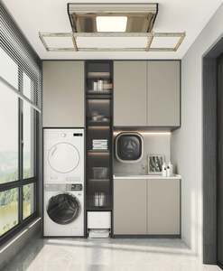 Mueble Moderno de Madera Maciza para Lavadero con Lavadora y Diseño Elegante - Product Image 1