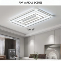 Ventilateur de plafond sans pales LED blanc moderne européen de 42 pouces avec télécommande, moteur AC 220V à 6 vitesses et intensité variable, corps en fer