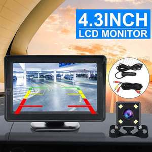 Moniteur de voiture 4,3 pouces, caméra de recul LED pour véhicule, système de stationnement vidéo, vision nocturne automatique - Product Image 1