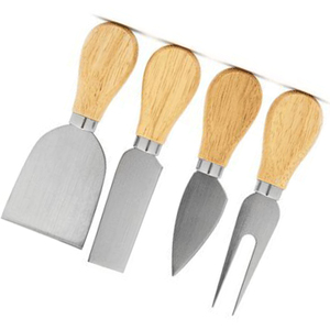 Juego de cuchillos de queso ecológicos de alta calidad de 4 piezas al por mayor, cuchillas de acero inoxidable, mangos de madera, herramientas esenciales de corte de cocina - Product Image 3