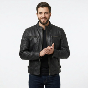 Chaqueta de Cuero Genuino Premium para Hombre, Estilo Clásico Vintage, Ropa de Abrigo de Moda para Otoño e Invierno, Chaquetas de Cuero Genuino de Alta Calidad - Product Image 5