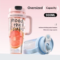 Nouvelle tasse Ice Boss en plastique surdimensionnée et moderne, élégante, pour boissons glacées, grande capacité, avec paille, résistante à la chaleur, pour usage domestique estival
