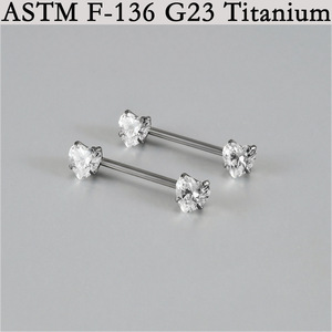 Joyería para Piercing de Pezón de Titanio F136 al por Mayor Clover, Anillo de Piercing para Seno de Titanio G23 con Zirconia Sexy y Baño de Oro - Product Image 3