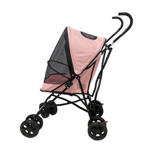 JXB Trendy Designs <span class=keywords><strong>Poussette</strong></span> pour animaux de compagnie rose à prix abordable avec roues de direction réglables à 360 degrés - Product Image 3