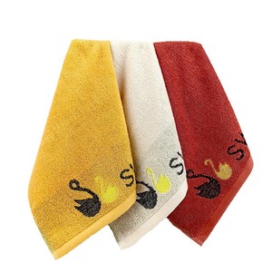 Toalla de Mano de Algodón Puro Jacquard, 34x34cm, Gruesa, Absorbente, Suave para la Piel, Rectangular, con Bordado de Cisne, para Regalo - Product Image 1