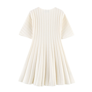 ZEVITY <span class=keywords><strong>Robe</strong></span> Courte Chic en Tricot Uni pour <span class=keywords><strong>Femme</strong></span> Printemps 2026, <span class=keywords><strong>Manches</strong></span> <span class=keywords><strong>Courtes</strong></span>, Col Rond, Vestidos, <span class=keywords><strong>Robe</strong></span> Mujer, Dropshipping - Product Image 4