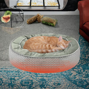 Verstelbare timer temperatuur verwarmingsmat voor honden, moderne ronde hondenmand van stevig fluweel, zacht en comfortabel voor binnen en buiten gebruik - Product Image 6