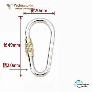 Stainless Steel Carabiner <b>Set</b> 4-Pack Oval Shape Screw Gate Locking Clip for Climbing Outdoor Use All Seasons - Product Image 5