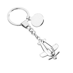 Portachiavi Personalizzato con Simbolo Aereo in PVC Morbido e Metallo per Aziende, Logo Personalizzabile - Product Image 1
