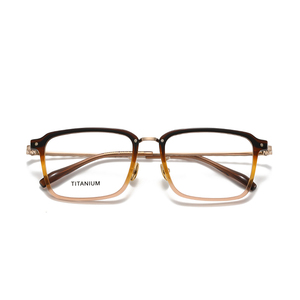 Rectangle Full Rim Titanium <b>Eyeglasses</b> Solid Color Unisex Lightweight Vision Correction <b>Frames</b> for Adults - Product Image 6