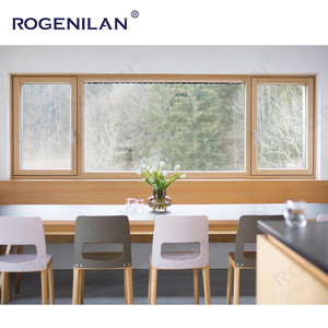 Fenêtres à battants en bois à grain de bois écoénergétiques Rogenilan, fenêtres en aluminium et verre à ouverture basculante et à rotation avec moustiquaire - Product Image 3