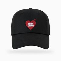 Gorra de Béisbol con Bordado de Corazón Rojo y Texto Superior e Inferior, Ajustable, de Algodón, Estilo Dad Hat para Mujer, Casual, Streetwear