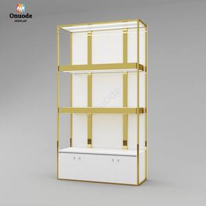 Luxury Wig Display Cabinet with LED Lighting | High-End Metal & Glass Showcase for Hair Wigs in Boutique Retail Stores & Salons - Product Image 4