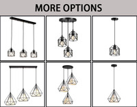 Vente en gros de luminaires suspendus rétro nordiques à 3 lumières, luminaires de plafond en métal noir, luminaires suspendus réglables de style farmhouse