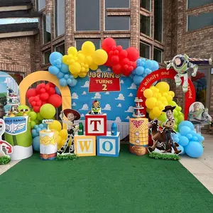 1Set Mainan Balon Pesta Tema Cerita Balon Busur Garland Multiwarna Bola Baby Shower Pesta Ulang Tahun Anak Globos Dekorasi Latar Belakang