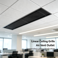 Grille de ventilation linéaire en aluminium moderne pour climatiseur central, avec fentes et cadre ultra-étroit – Fabricant