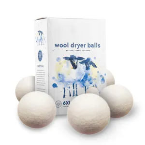 Wollen Droger Ballen Slimme Schapen 6-Pack Xl Premium Natuurlijke Wasverzachter Bekroonde Wollen Wasballen Vervangt Droger Lakens