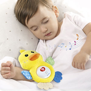 Кукла Успокаивающая со звуком и светом, мягкая мультяшная кукла-утка, электрическая музыкальная Успокаивающая, Успокаивающая комфорт, детская игрушка для сна для новорожденного - Product Image 2