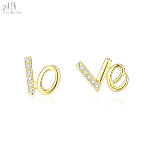 Boucles d'oreilles clous tendance et élégantes en or rose massif 18 carats avec diamants naturels véritables, design romantique, pour couple - Vente en gros populaire - Product Image 3