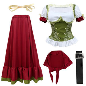 Venta al por mayor Octoberfest Bavarian Dirndl Maid Campesina Falda Vestido Alemán Wench Disfraz Fiesta Mujer Oktoberfest Vestido Largo - Product Image 5